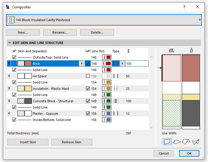 Tường trong Archicad - Hướng dẫn chi tiết từ cơ bản tới nâng cao 16 Composites setting
