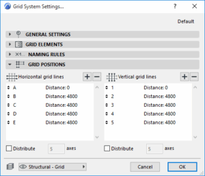 Lesson 6 - Create a Grid in Archicad 5 GridPositionsPanel