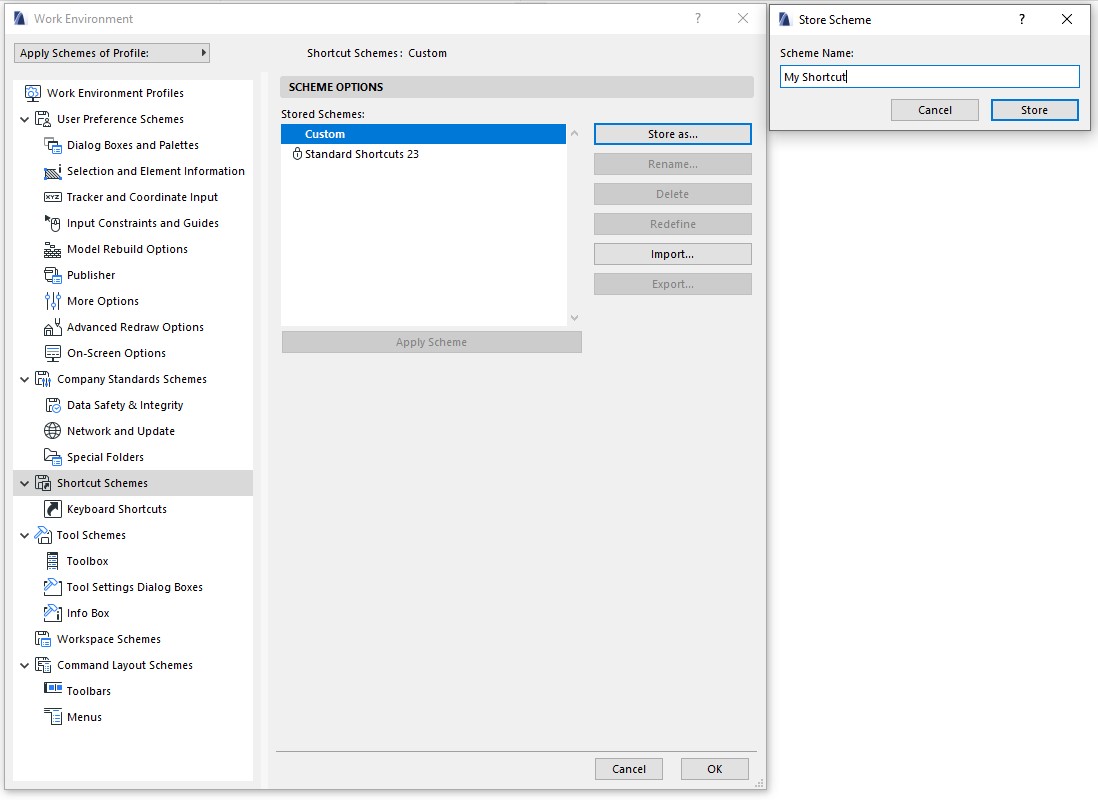 Archicad shortcuts