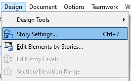 story settings in archicad