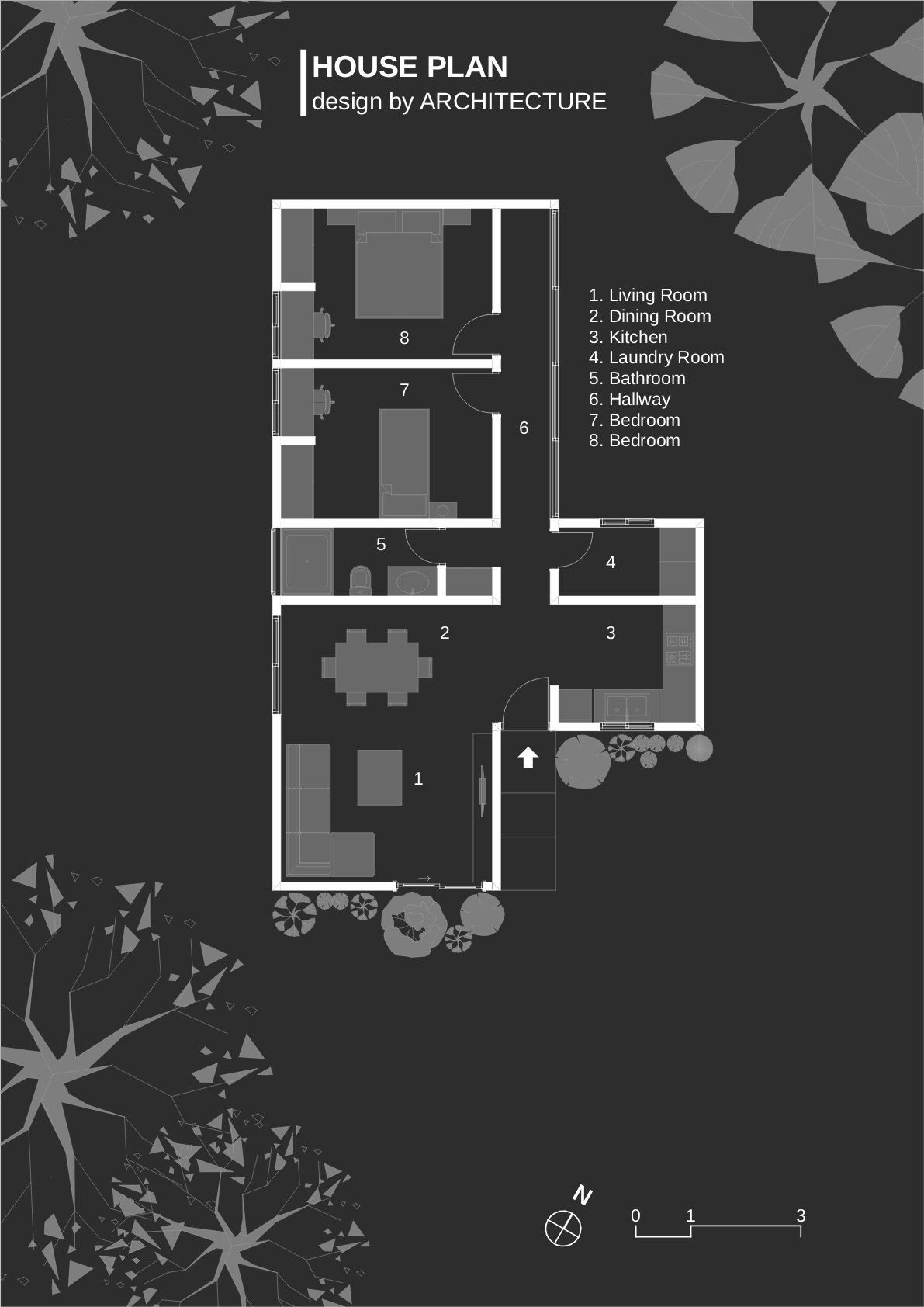 Black background house 1
